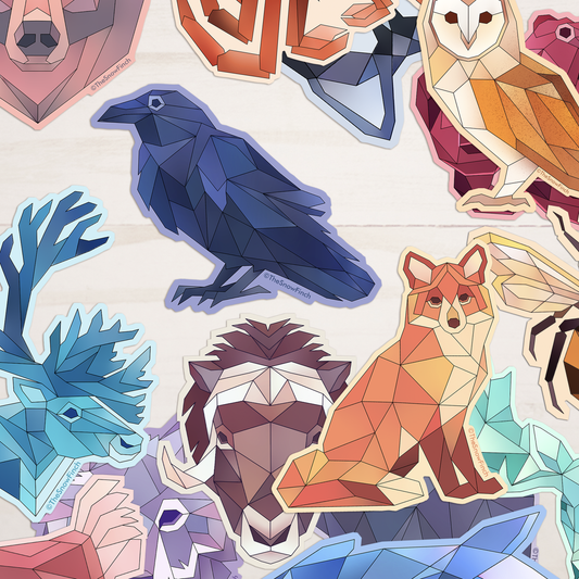 Geometric Cow Sticker || Waterproof Vinyl