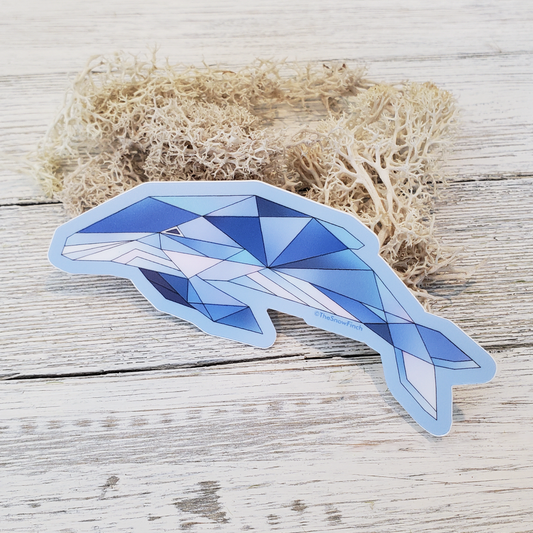 Geometric Whale Sticker || Waterproof Vinyl