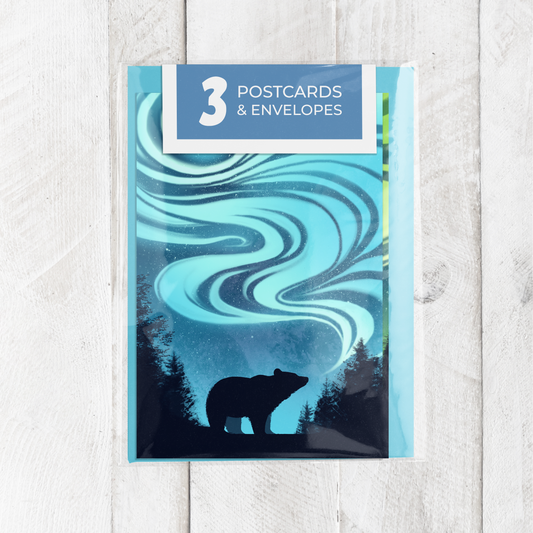 Northern Lights Postcard Set || Alaska Aurora Borealis Illustrations