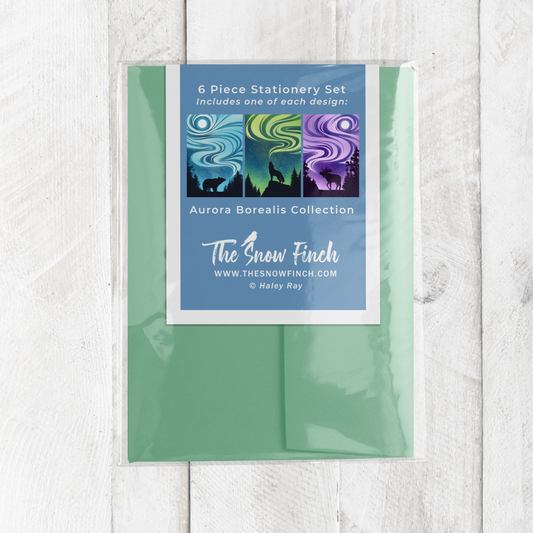 Northern Lights Postcard Set || Alaska Aurora Borealis Illustrations