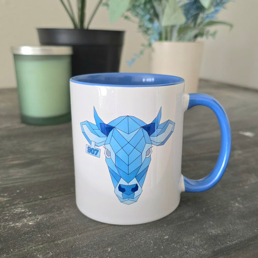 Geometric Cow Ceramic Mug || 11 oz || Sun Fire Ridge