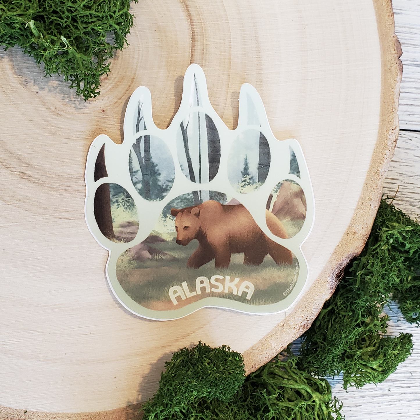 Alaska Grizzly Bear Paw Sticker || Waterproof Vinyl