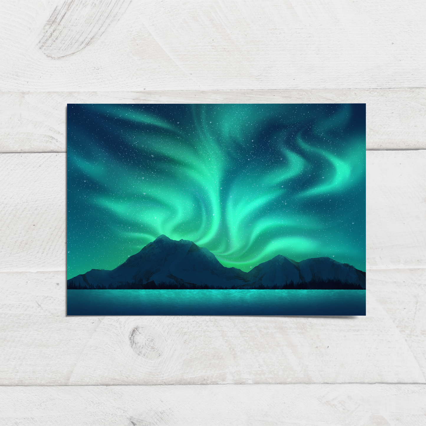 Northern Lights Aurora Borealis Postcard || 4x6 Travel Alaska Art Postcard