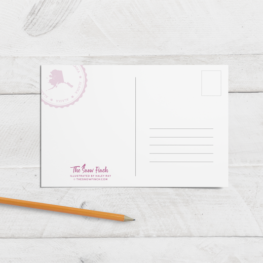 Fireweed Black Bear Postcard || 4x6 Travel Alaska Art Postcard