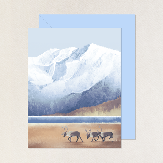 Caribou Mountain Greeting Card with Envelope