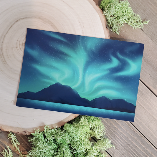 Northern Lights Aurora Borealis Postcard || 4x6 Travel Alaska Art Postcard