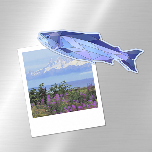Geometric Salmon Fish Magnet