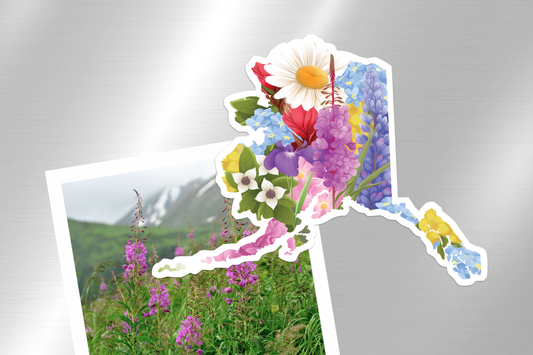Alaska State Floral Wildflower Magnet