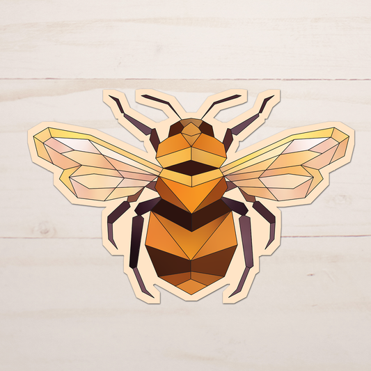 Geometric Honey Bee Sticker || Waterproof Vinyl