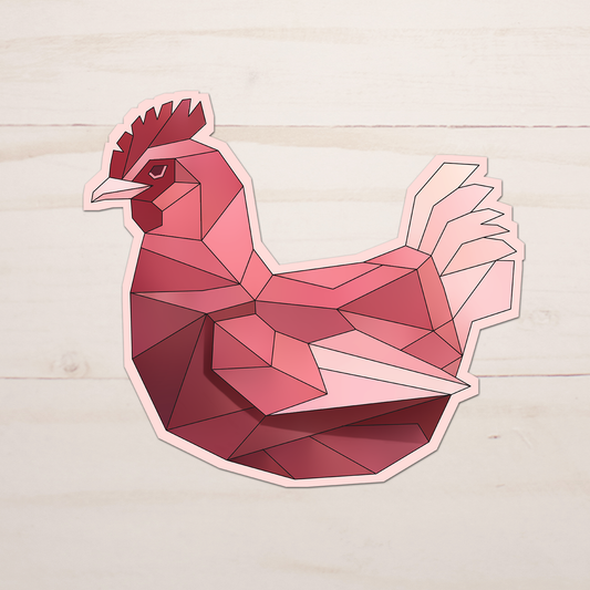 Geometric Chicken Sticker || Waterproof Vinyl