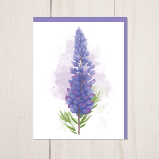 Lupine Wildflower Greeting Card with Envelope