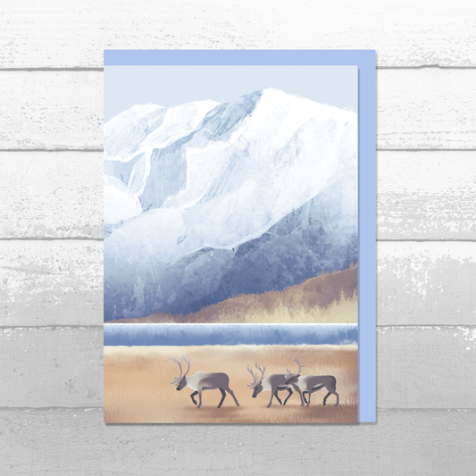 Caribou Mountain Greeting Card with Envelope
