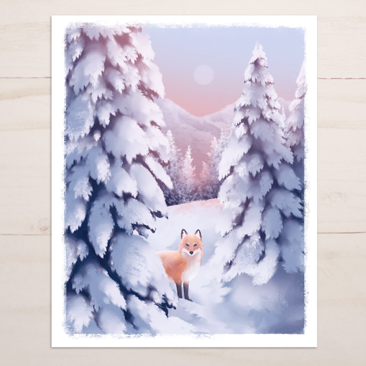 Red Fox in Snow || Winter Wildlife Fine Art Print