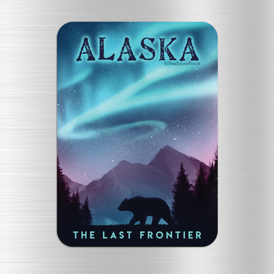 Alaska Northern Lights Bear Last Frontier Magnet
