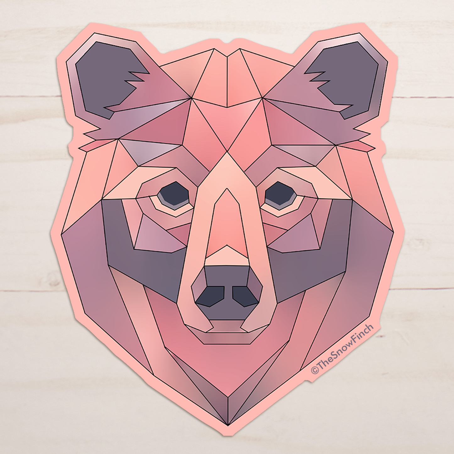 Geometric Grizzly Bear Sticker || Waterproof Vinyl