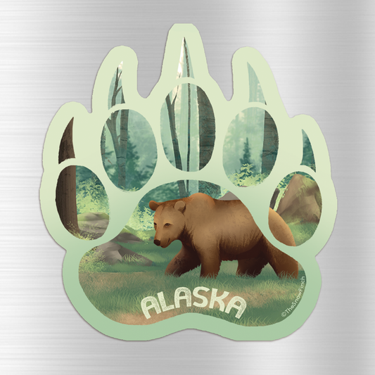 Alaska Grizzly Bear Paw Magnet