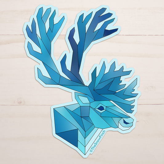 Geometric Caribou Reindeer Sticker || Waterproof Vinyl