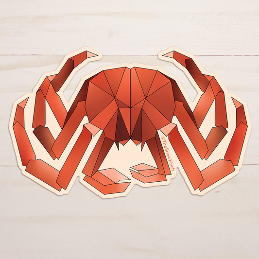 Geometric King Crab Sticker || Waterproof Vinyl