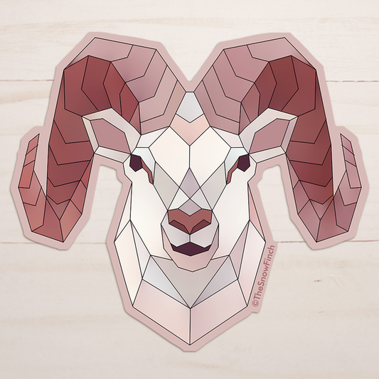 Geometric Dall Sheep Ram Sticker || Waterproof Vinyl