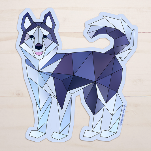 Geometric Husky Dog Sticker