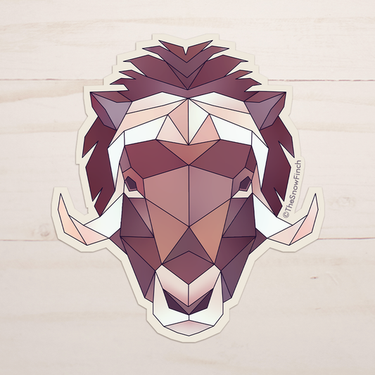 Geometric Musk Ox Sticker || Waterproof Vinyl
