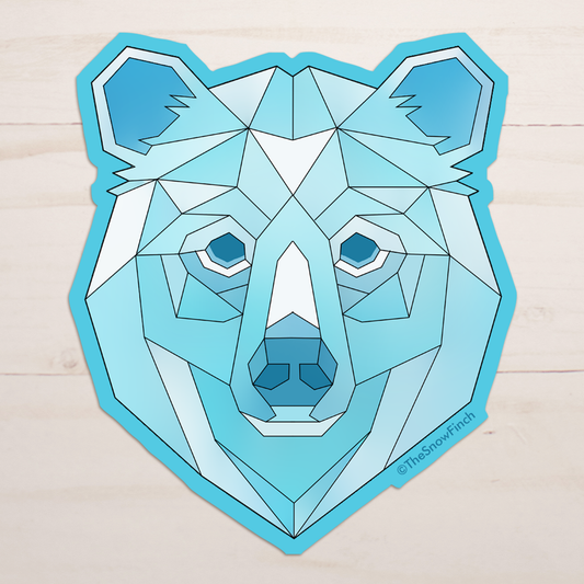 Geometric Polar Bear Sticker || Waterproof Vinyl