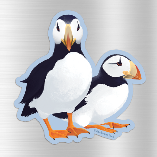 Horned Puffin Pair Wildlife Magnet