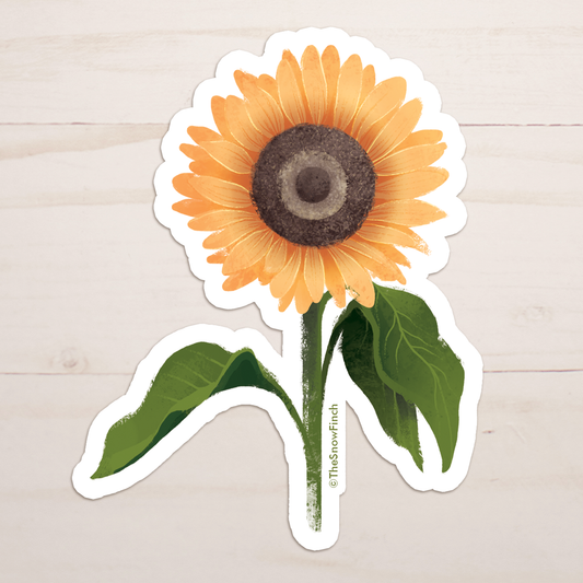 Sunflower Floral Sticker || Waterproof Vinyl