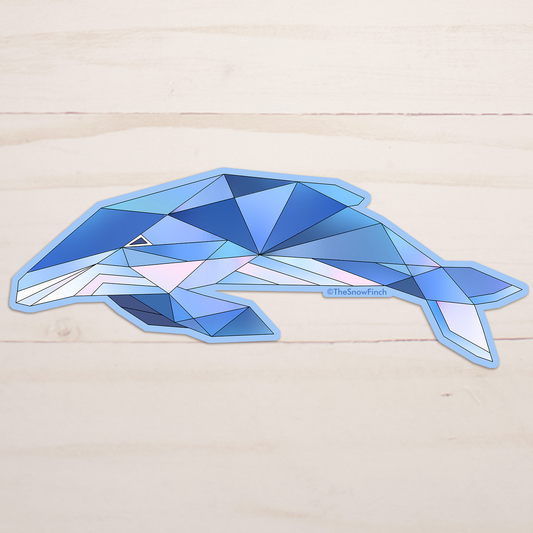 Geometric Whale Sticker || Waterproof Vinyl