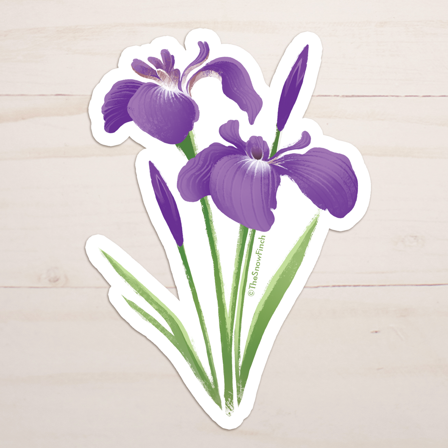 Wild Iris Floral Sticker || Waterproof Vinyl