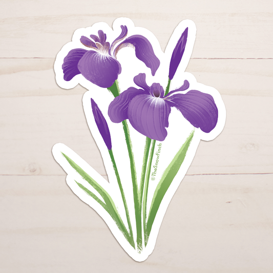 Wild Iris Floral Sticker || Waterproof Vinyl