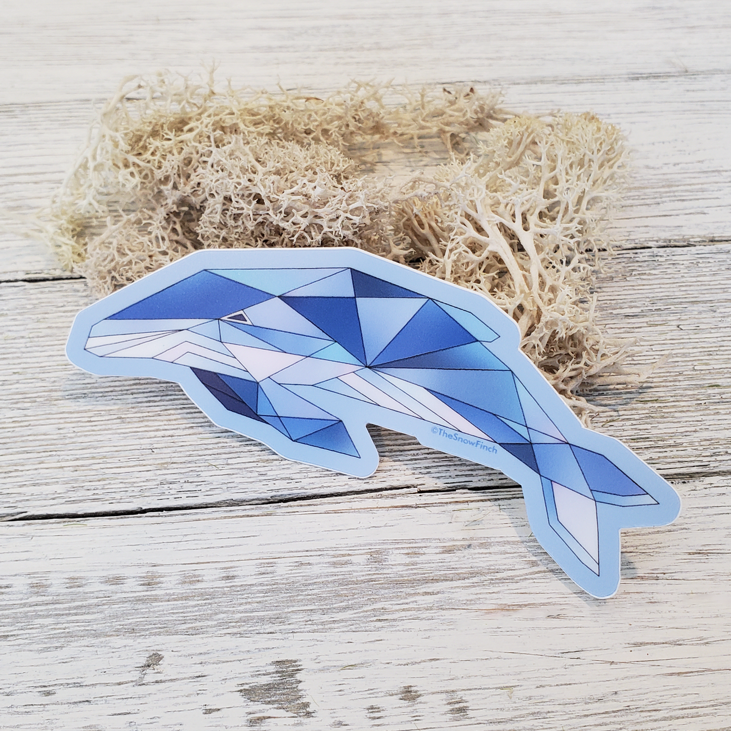 Geometric Whale Sticker || Waterproof Vinyl