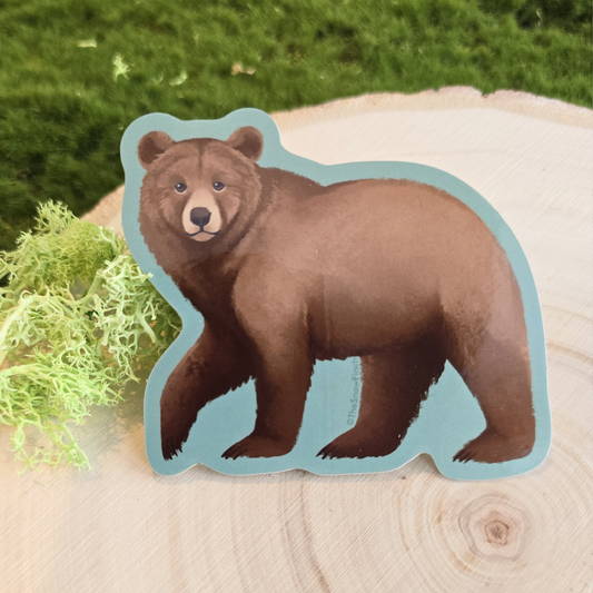 Grizzly Bear Sticker || Waterproof Vinyl