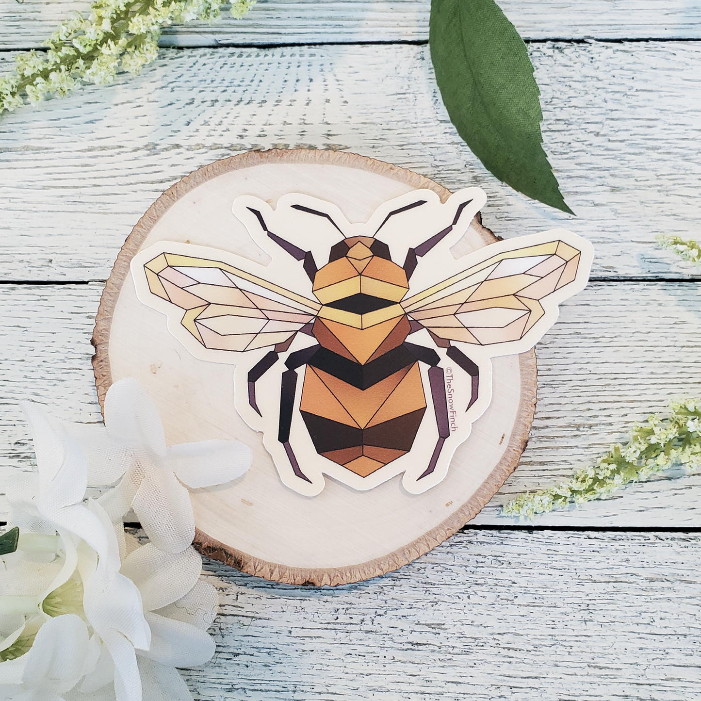 Geometric Honey Bee Sticker || Waterproof Vinyl