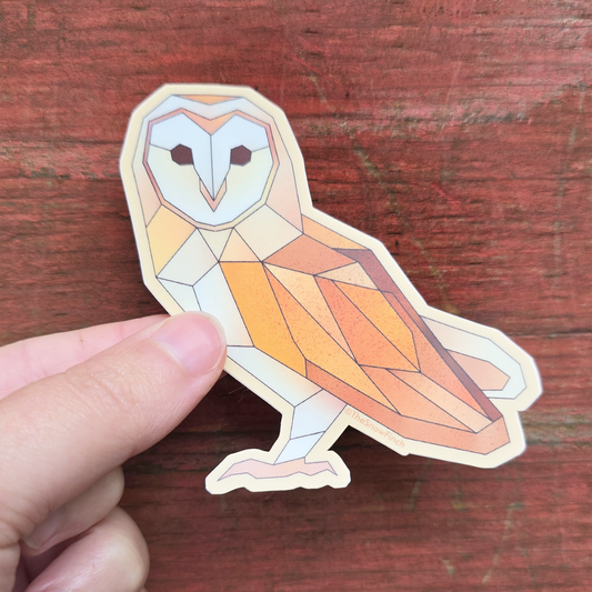 Geometric Barn Owl Sticker || Waterproof Vinyl