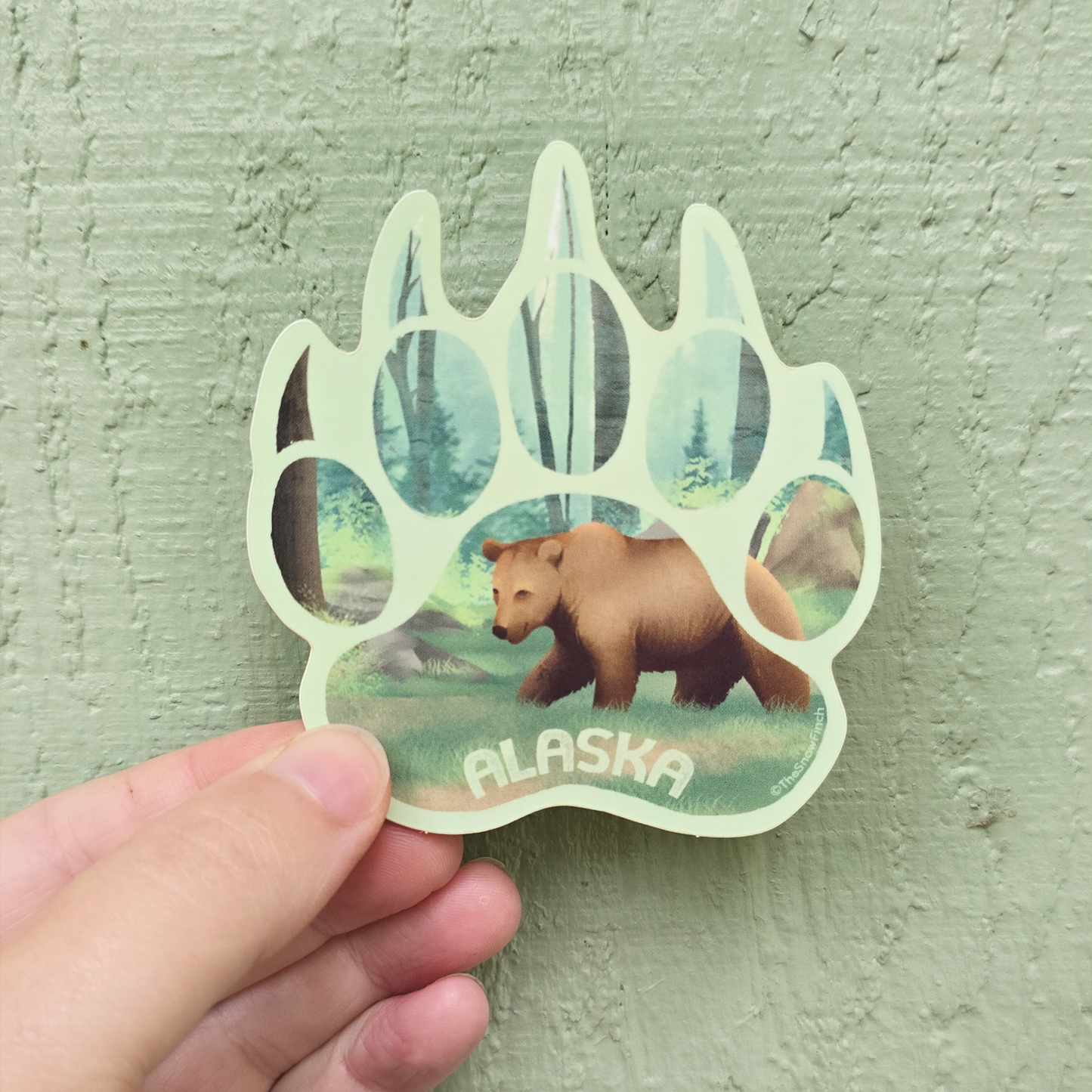 Alaska Grizzly Bear Paw Magnet