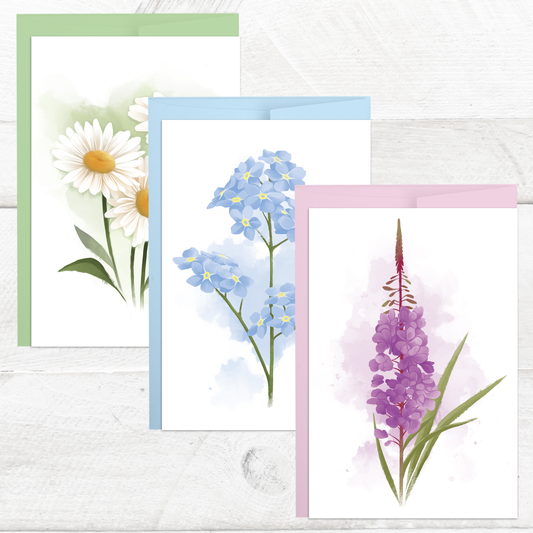 Alaska Floral Postcard Set || Botanical Illustrations