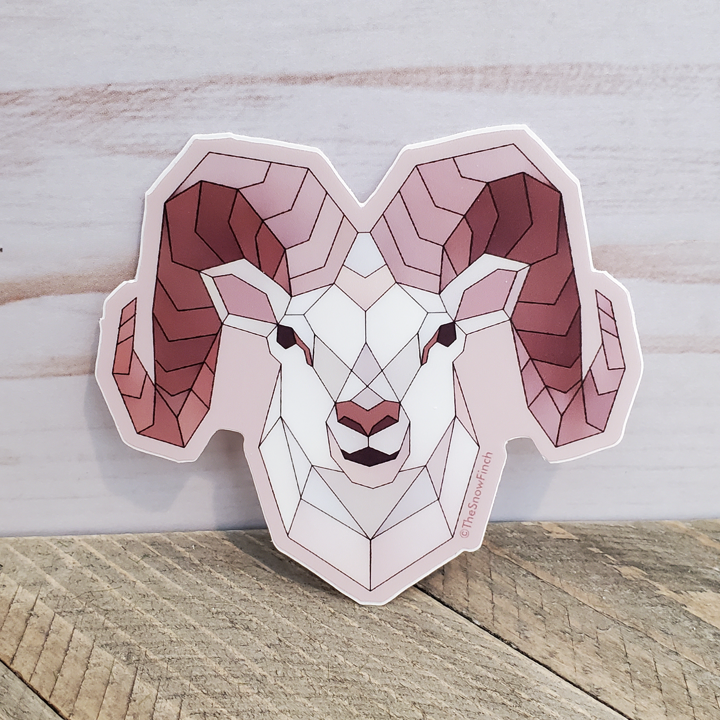 Geometric Dall Sheep Ram Sticker || Waterproof Vinyl