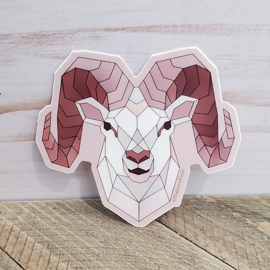 Geometric Dall Sheep Ram Sticker || Waterproof Vinyl