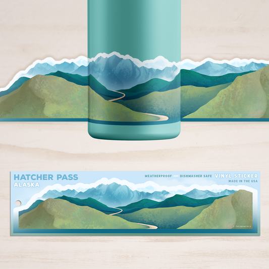 Hatcher Pass Alaska Mountain Range Sticker || Waterproof Vinyl