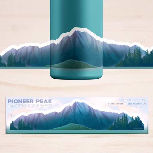 Pioneer Peak and Butte Palmer Alaska Mountain Range Sticker || Waterproof Vinyl