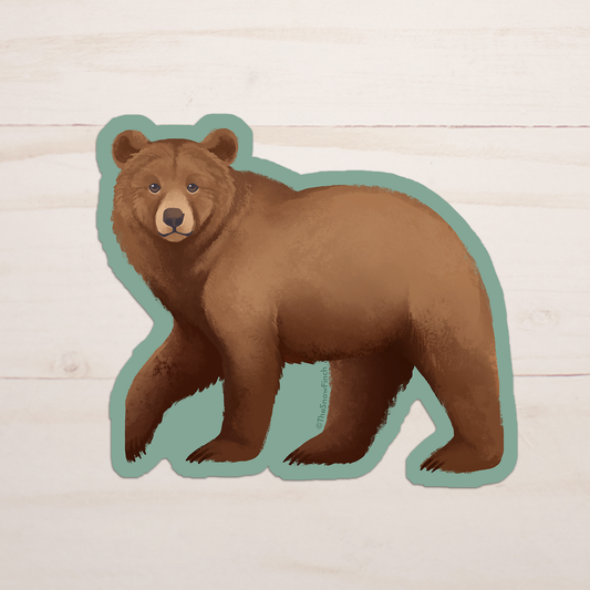 Grizzly Bear Sticker || Waterproof Vinyl