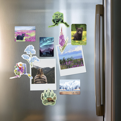 Alaska State Floral Wildflower Magnet