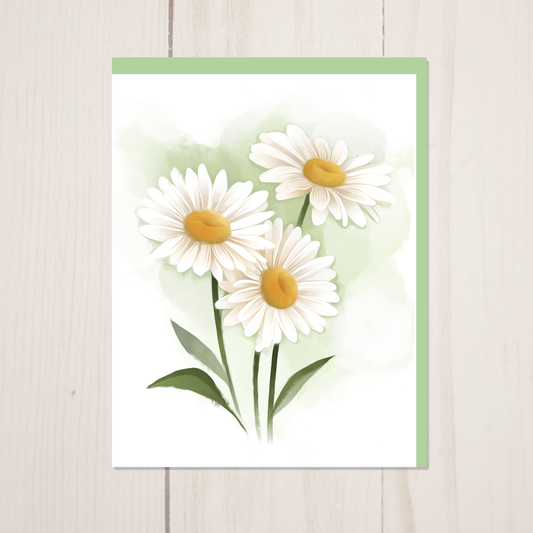Alaska Daisy || Floral Greeting Card with Envelope