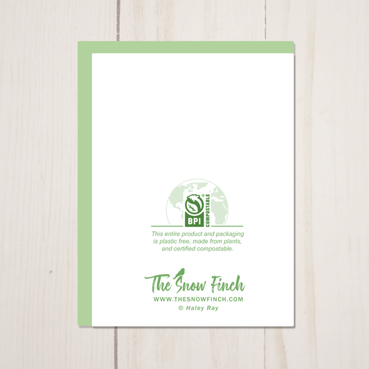 Baby Black Bear Wildflower Greeting Card and Envelope