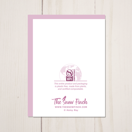 Pink Peony || Floral Greeting Card with Envelope
