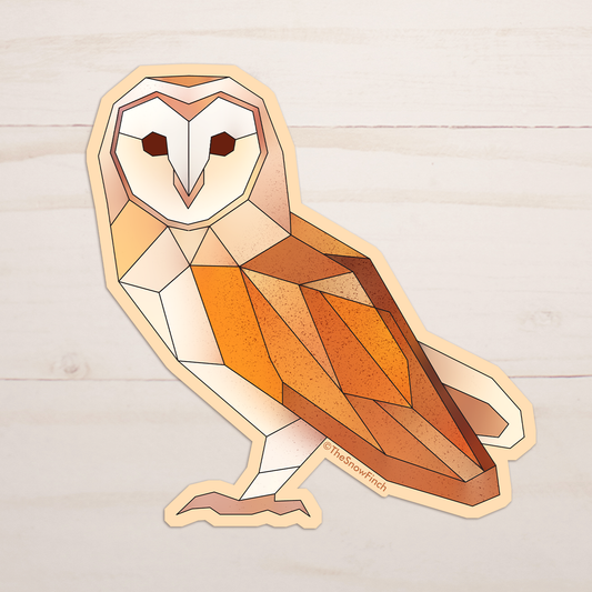 Geometric Barn Owl Sticker || Waterproof Vinyl