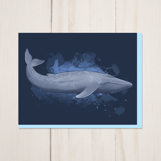 Blue Whale Greeting Card with Envelope