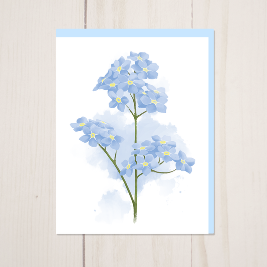 Forget Me Not || Floral Greeting Card with Envelope