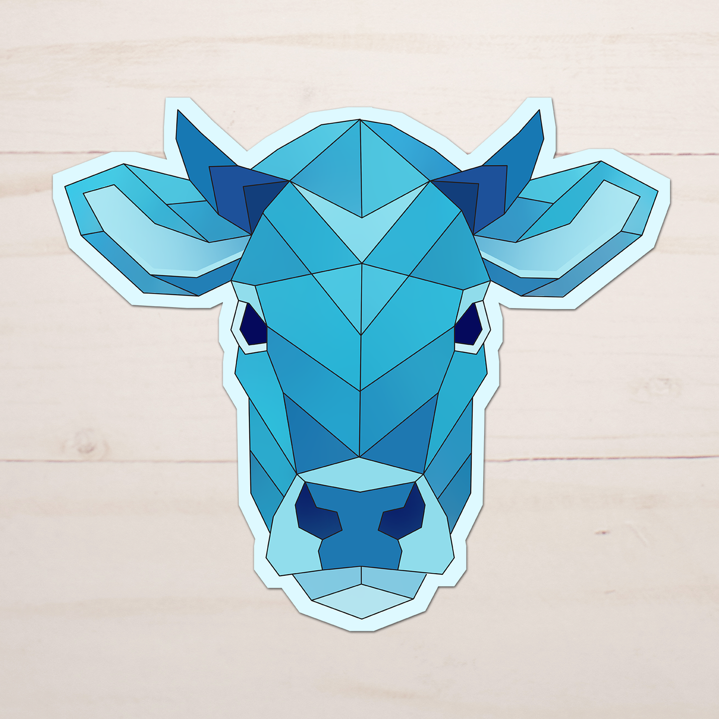 Geometric Cow Sticker